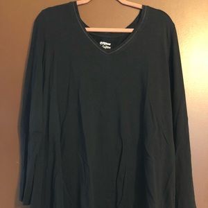 Black Long-Sleeve V-Neck Top